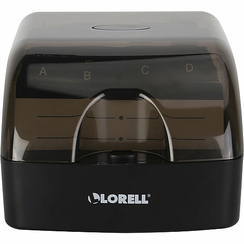 Lorell Desktop Business Card File 350 Card Capacity - Black, Clear (LLR01028)