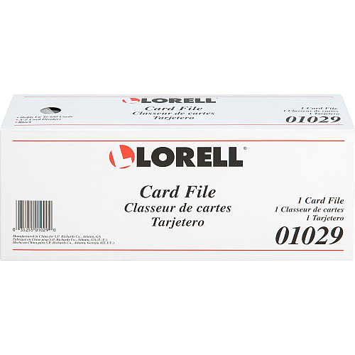 Lorell Desktop Business Card File 650 Card Capacity - Black, Smoke (LLR01029)