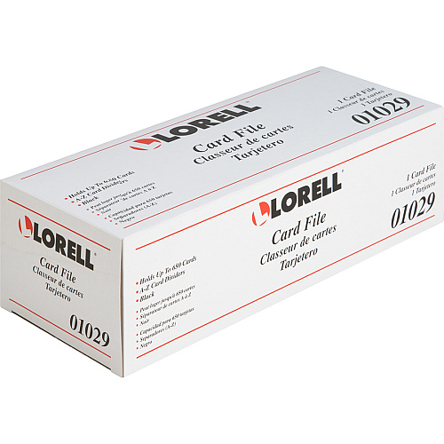 Lorell Desktop Business Card File 650 Card Capacity - Black, Smoke (LLR01029)