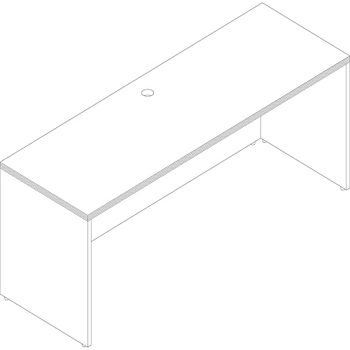 Lorell Chateau Series Credenza 30" Height x 66.1" Width x 23.6" Depth Credenza, x 1.5" Thickness Top - Reeded Edge - Material: P2 Particleboard - Finish: Walnut, Laminate - Durable, Grommet, Cord Management, Modesty Panel - For Office (LLR34309)
