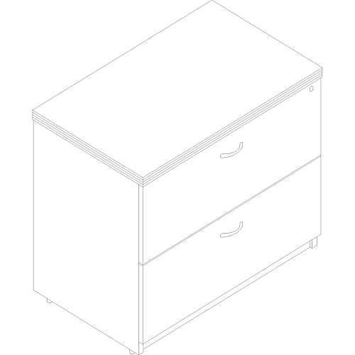 Lorell Chateau Series Lateral File - 2-Drawer 30" Height x 36" Width x 22" Depth Lateral File, x 1.5" Thickness Top - 2 - Reeded Edge - Material: Laminate - Finish: Mahogany - Durable, Heavy Duty, Ball-bearing Suspension - For Office, File, Sup (LLR34312)