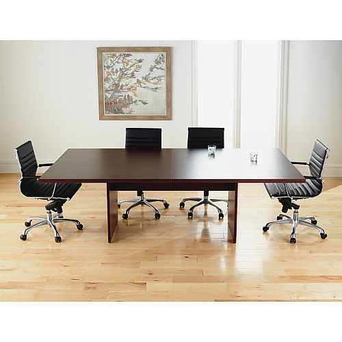 Lorell Chateau Series 8' Rectangular Tabletop 1.4" Height x 94.5" Width x 47.3" Depth - Reeded Edge - Material: P2 Particleboard - Finish: Mahogany Laminate - Durable - For Meeting (LLR34338)