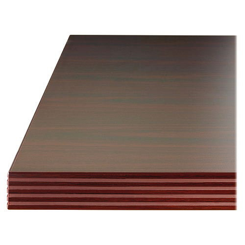 Lorell Chateau Series 8' Rectangular Tabletop 1.4" Height x 94.5" Width x 47.3" Depth - Reeded Edge - Material: P2 Particleboard - Finish: Mahogany Laminate - Durable - For Meeting (LLR34338)