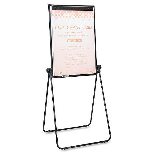 Lorell 2-sided Dry-Erase Easel with Flip-Chart Clip 36" (3 ft) Width x 24" (2 ft) Height - Melamine Surface - Black Steel Frame - Rectangle - 1 Each (LLR55629)