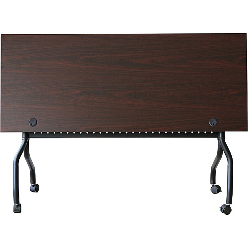 Lorell Flip Top Training Table Rectangle Top - Four Leg Base - 4 Legs - 60" Table Top Width x 23.60" Table Top Depth - 29.50" Height x 59" Width x 23.63" Depth - Assembly Required - Black, Mahogany - Melamine, Nylon - 1 Each (LLR59513)