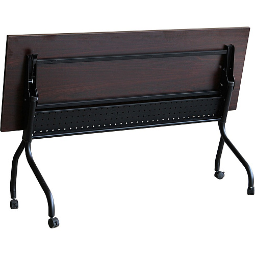 Lorell Flip Top Training Table Rectangle Top - Four Leg Base - 4 Legs - 72" Table Top Width x 23.60" Table Top Depth - 29.50" Height x 70.88" Width x 23.63" Depth - Assembly Required - Black, Mahogany - Melamine, Nylon - 1 Each (LLR59514)