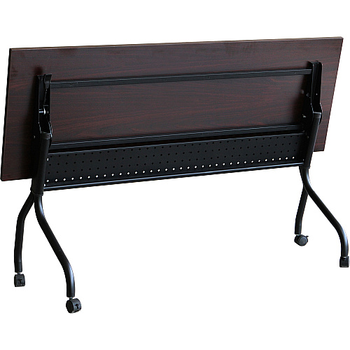 Lorell Flip Top Training Table Rectangle Top - Four Leg Base - 4 Legs - 72" Table Top Width x 23.60" Table Top Depth - 29.50" Height x 70.88" Width x 23.63" Depth - Assembly Required - Black, Mahogany - Melamine, Nylon - 1 Each (LLR59514)