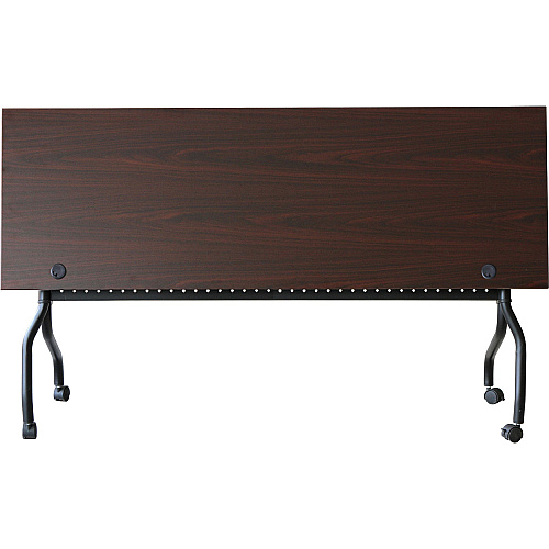 Lorell Flip Top Training Table Rectangle Top - Four Leg Base - 4 Legs - 72" Table Top Width x 23.60" Table Top Depth - 29.50" Height x 70.88" Width x 23.63" Depth - Assembly Required - Black, Mahogany - Melamine, Nylon - 1 Each (LLR59514)