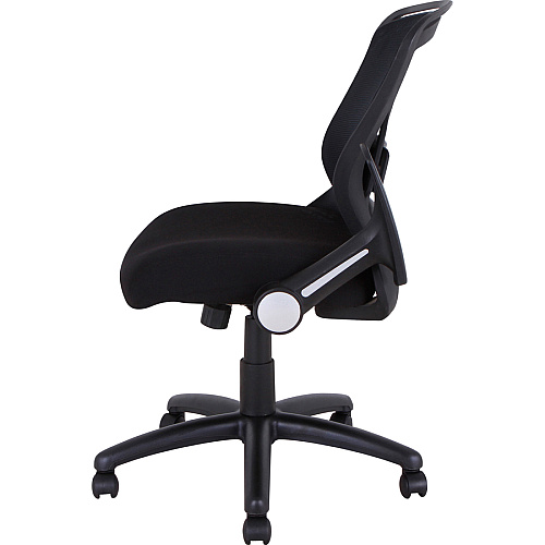 Lorell Flipper Arm Mid-back Office Chair Fabric Seat Material - Mid Back - 5-star Base - Black - 1 Each (LLR59519)