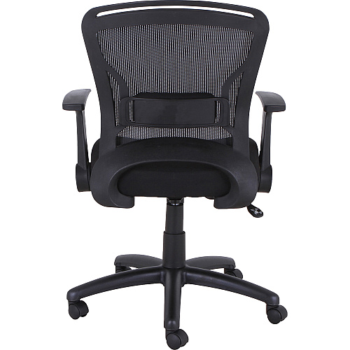 Lorell Flipper Arm Mid-back Office Chair Fabric Seat Material - Mid Back - 5-star Base - Black - 1 Each (LLR59519)