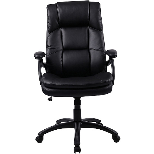 Lorell High-back Cushioned Office Chair Bonded Leather Seat Material - Bonded Leather Back Material - High Back - 5-star Base - Black - 1 Each (LLR59535)