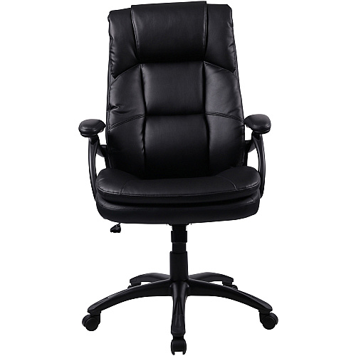 Lorell High-back Cushioned Office Chair Bonded Leather Seat Material - Bonded Leather Back Material - High Back - 5-star Base - Black - 1 Each (LLR59535)