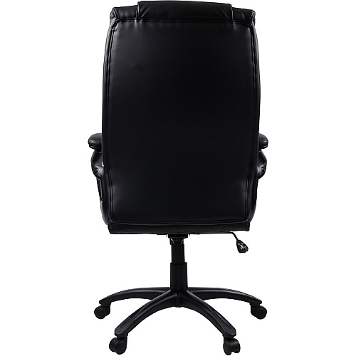 Lorell High-back Cushioned Office Chair Bonded Leather Seat Material - Bonded Leather Back Material - High Back - 5-star Base - Black - 1 Each (LLR59535)