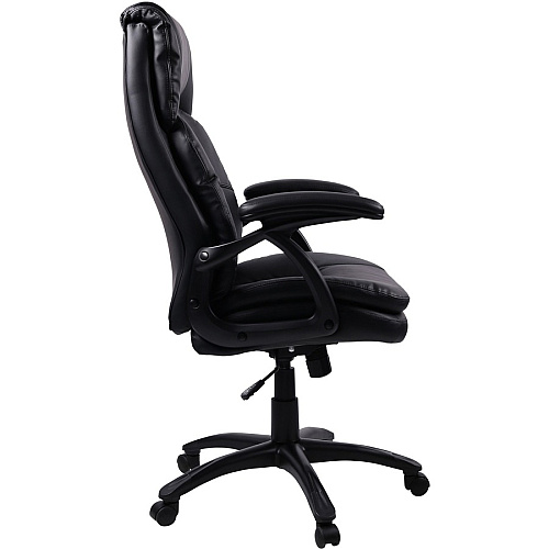 Lorell High-back Cushioned Office Chair Bonded Leather Seat Material - Bonded Leather Back Material - High Back - 5-star Base - Black - 1 Each (LLR59535)