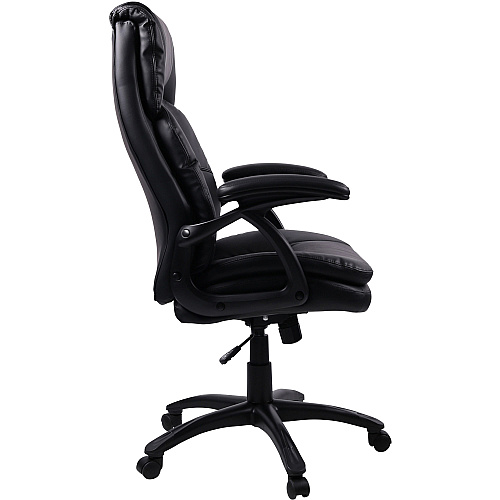 Lorell High-back Cushioned Office Chair Bonded Leather Seat Material - Bonded Leather Back Material - High Back - 5-star Base - Black - 1 Each (LLR59535)