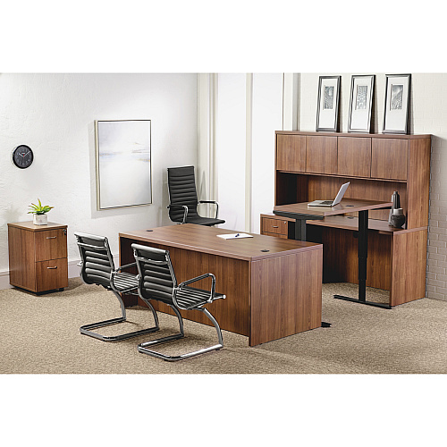 Lorell Modern Executive High-Back Office Chair Leather Seat - Leather Back - High Back - 5-star Base - Black - 1 Each (LLR59537)