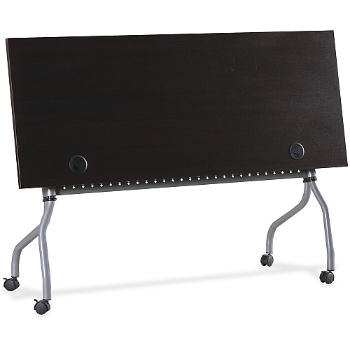 Lorell Flip Top Training Table Rectangle Top - Four Leg Base - 4 Legs - 60" Table Top Width x 23.50" Table Top Depth - 29.50" Height x 59" Width x 23.63" Depth - Assembly Required - Espresso, Silver - Melamine, Nylon - 1 Each (LLR60730)