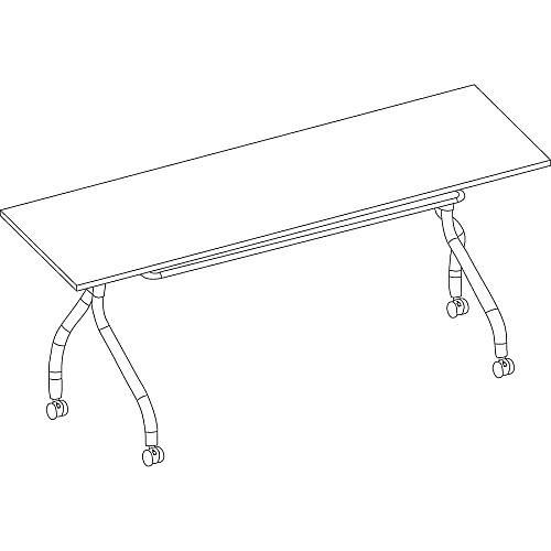Lorell Flip Top Training Table Rectangle Top - Four Leg Base - 4 Legs - 72" Table Top Width x 23.50" Table Top Depth - 29.50" Height x 70.88" Width x 23.63" Depth - Assembly Required - Espresso, Silver - Melamine, Nylon - 1 Each (LLR60731)