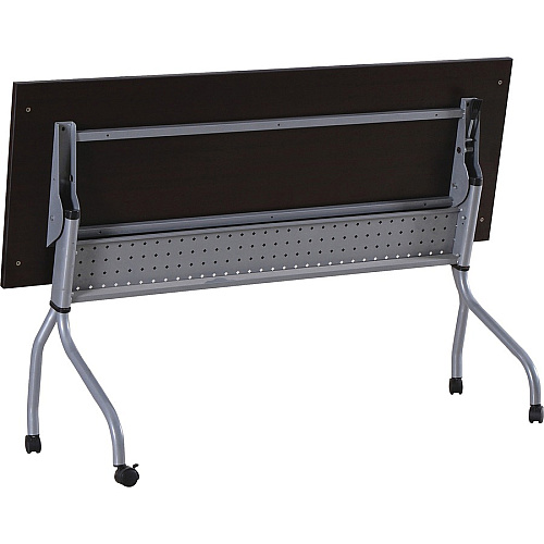 Lorell Flip Top Training Table Rectangle Top - Four Leg Base - 4 Legs - 72" Table Top Width x 23.50" Table Top Depth - 29.50" Height x 70.88" Width x 23.63" Depth - Assembly Required - Espresso, Silver - Melamine, Nylon - 1 Each (LLR60731)