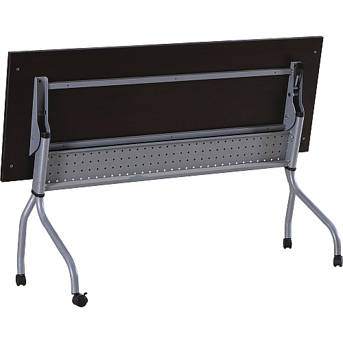Lorell Flip Top Training Table Rectangle Top - Four Leg Base - 4 Legs - 72" Table Top Width x 23.50" Table Top Depth - 29.50" Height x 70.88" Width x 23.63" Depth - Assembly Required - Espresso, Silver - Melamine, Nylon - 1 Each (LLR60731)
