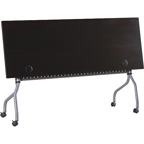 Lorell Flip Top Training Table Rectangle Top - Four Leg Base - 4 Legs - 72" Table Top Width x 23.50" Table Top Depth - 29.50" Height x 70.88" Width x 23.63" Depth - Assembly Required - Espresso, Silver - Melamine, Nylon - 1 Each (LLR60731)