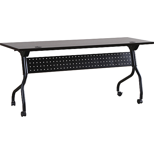 Lorell Flip Top Training Table Rectangle Top - Four Leg Base - 4 Legs - 72" Table Top Width x 23.50" Table Top Depth - 29.50" Height x 70.88" Width x 23.63" Depth - Assembly Required - Espresso, Black - Melamine, Nylon - 1 Each (LLR60734)