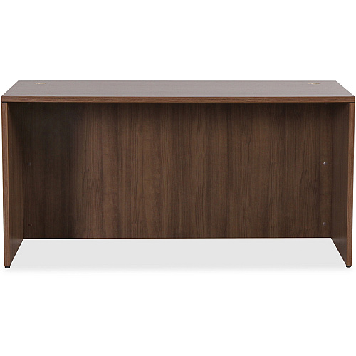 Lorell Essentials Series Rectangular Desk Shell x 1" Thickness Top, 29.5" Height x 70.9" Width x 35.4" Depth Desk - Finish: Walnut Laminate - Lockable, Grommet, Modesty Panel, Adjustable Feet - For Office (LLR69966)