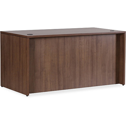 Lorell Essentials Series Rectangular Desk Shell x 1" Thickness Top, 29.5" Height x 70.9" Width x 35.4" Depth Desk - Finish: Walnut Laminate - Lockable, Grommet, Modesty Panel, Adjustable Feet - For Office (LLR69966)
