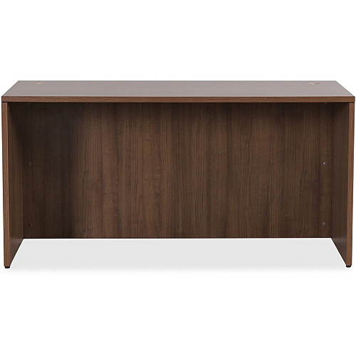 Lorell Essentials Series Rectangular Desk Shell x 1" Thickness Top, 29.5" Height x 59" Width x 29.5" Depth Desk - Finish: Walnut Laminate - Lockable, Grommet, Modesty Panel, Adjustable Feet - For Office (LLR69968)