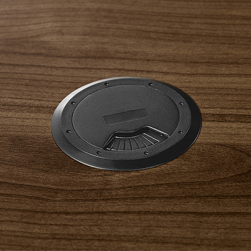 Lorell Essentials Series Bridge 29.5" Height x 47.3" Width x 23.6" Depth Bridge, x 1" Thickness Top - Finish: Walnut - Laminate Table Top - Durable, Grommet, Back Panel, Cord Management, Modesty Panel - For Office (LLR69981)