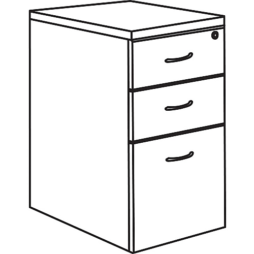 Lorell Essentials Series Box/Box/File Mobile File Cabinet x 1" Thickness Top, x 3.8" Thickness Drawer Pull, 28.4" Height x 15.8" Width x 22" Depth Pedestal - 3 x Box, File Drawer(s) - Single Pedestal - Walnut, Laminate Table Top - Built-in Hang (LLR69983)