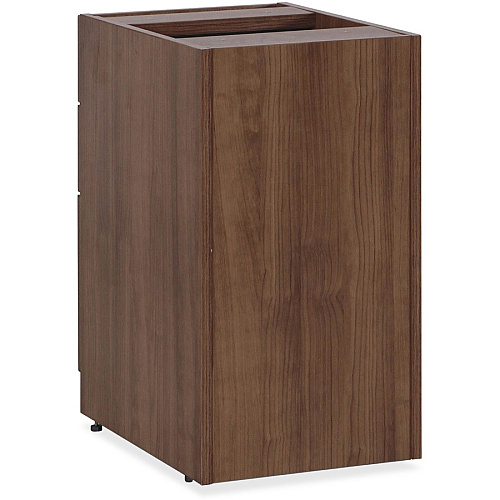 Lorell Essentials Series Box/Box/File Fixed File Cabinet 28.5" Height x 15.5" Width x 21.9" Depth Pedestal - 3 x File, Box Drawer(s) - Finish: Laminate, Walnut - Built-in Hangrail - For File, File Folder (LLR69985)