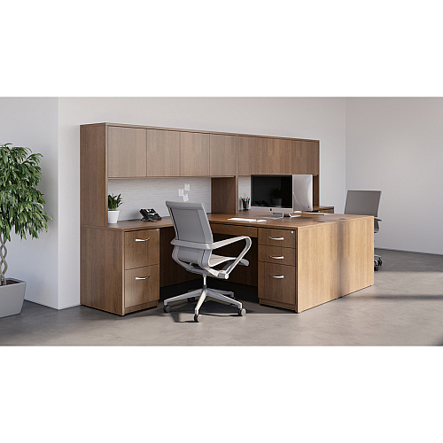Lorell Universal Center Drawer 28.35" Length x 16.73" Width x 5.12" Height - Durable - MFC, Polyvinyl Chloride (PVC), Steel - Walnut, Laminate - 1 Each (LLR69993)