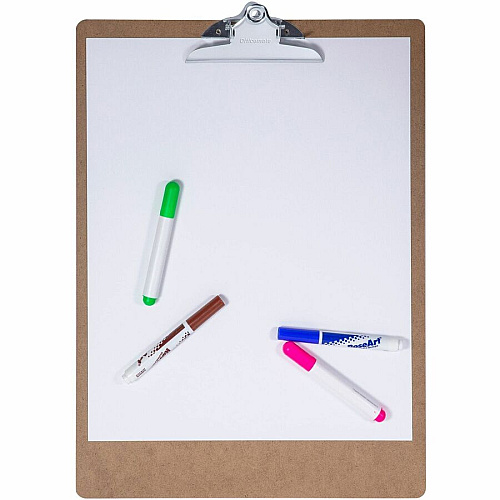 Officemate Wood Clipboard, Way Bill Size Spring Clip - Hardwood - Brown - 1 Each (83104)