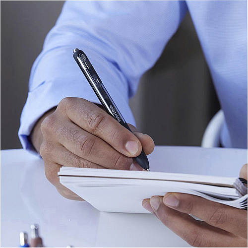 Paper Mate InkJoy Gel Pen 0.7 mm Pen Point - Retractable - Black Ink - Gel-based - Black Barrel - 1 Dozen (1951719A)