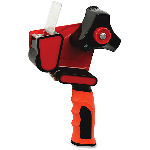 Sparco 3" Packaging Tape Dispenser 3" Core - Ergonomic Design, Adjustable Tension Mechanism, Durable - Red, Black - 1 Each (68535)