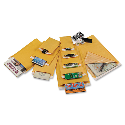 Sparco Size 2 Bubble Cushioned Mailers Bubble - #2 - 8 1/2" Width x 12" Length - Self-sealing - Kraft - Kraft - 100 / Carton (74982)