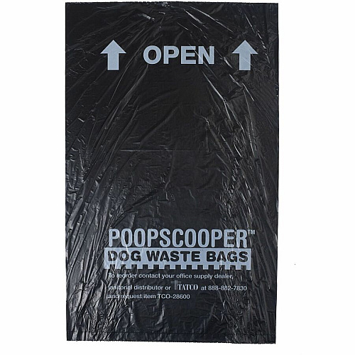 Tatco Dog Waste Station Refill Bags Black - Waste Disposal, Office, Park, Home - 200/Box - 10 / Carton (28600)