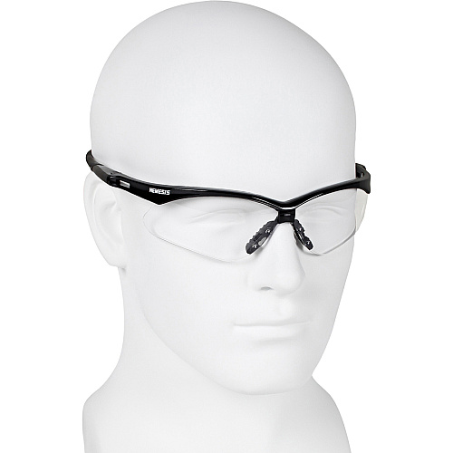 Kleenguard V30 Nemesis Safety Eyewear Ultraviolet Protection - Clear Lens - Black Frame - Flexible, Lightweight, Comfortable, Scratch Resistant - 12/Box - 12 / Carton (25676CT)