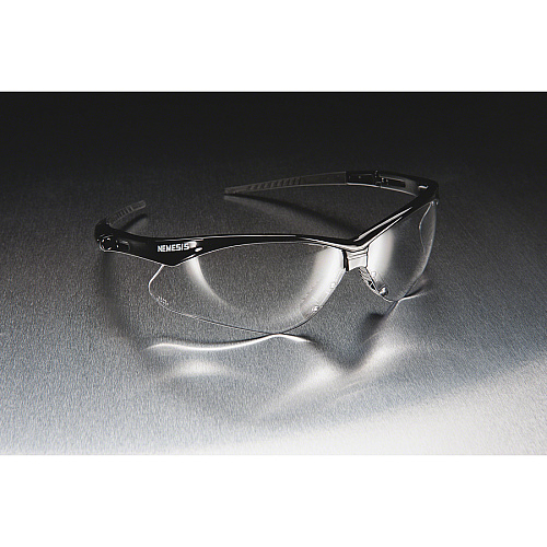 Kleenguard V30 Nemesis Safety Eyewear Recommended for: Manufacturing, Construction, Shooting, Industrial - Ultraviolet Protection - Smoke Lens - Black Frame - Flexible, Lightweight, Comfortable, Scratch Resistant - 12/Box - 12 / Carton (25688CT)