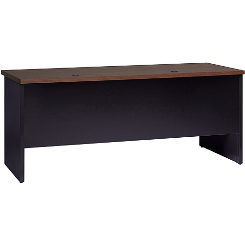 Lorell Walnut Laminate Commercial Steel Double-pedestal Credenza - 2-Drawer 72" x 24" , 1.1" Top - 2 x Box, File Drawer(s) - Double Pedestal - Material: Steel - Finish: Walnut Laminate, Black (LLR79157)