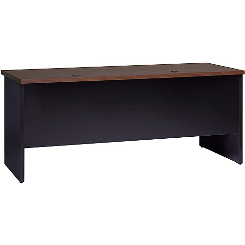 Lorell Walnut Laminate Commercial Steel Double-pedestal Credenza - 2-Drawer 72" x 24" , 1.1" Top - 2 x Box, File Drawer(s) - Double Pedestal - Material: Steel - Finish: Walnut Laminate, Black (LLR79157)