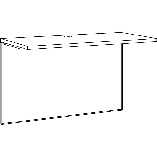 Lorell Fortress Modular Series Bridge 48" Width x 24" Depth, x 1.1" Thickness Top - Material: Steel - Finish: Walnut Laminate, Black - Scratch Resistant, Stain Resistant, Ball-bearing Suspension, Grommet, Handle, Cord Management (LLR79165)