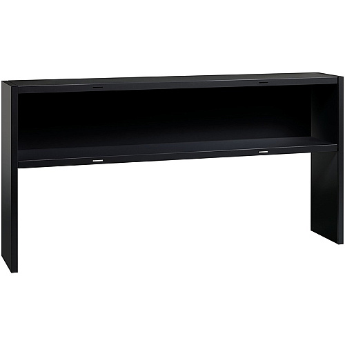 Lorell Fortress Modular Series Stack-on Hutch Material: Steel - Finish: Black - Grommet, Cord Management (LLR79167)