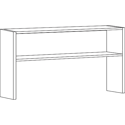 Lorell Fortress Modular Series Stack-on Hutch Material: Steel - Finish: Black - Grommet, Cord Management (LLR79167)