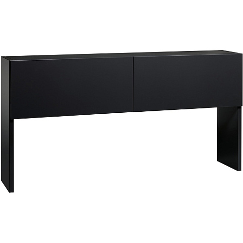 Lorell Fortress Modular Series Stack-on Hutch Material: Steel - Finish: Black - Grommet, Cord Management (LLR79167)