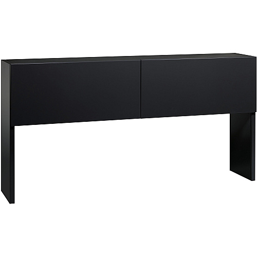 Lorell Fortress Modular Series Stack-on Hutch Material: Steel - Finish: Black - Grommet, Cord Management (LLR79167)