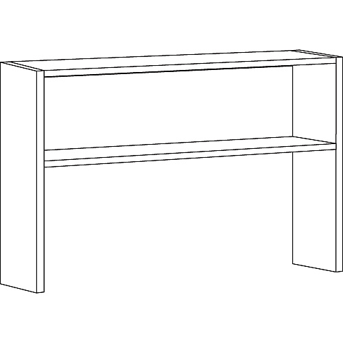 Lorell Fortress Modular Series Stack-on Hutch Material: Steel - Finish: Black - Grommet, Cord Management (LLR79169)
