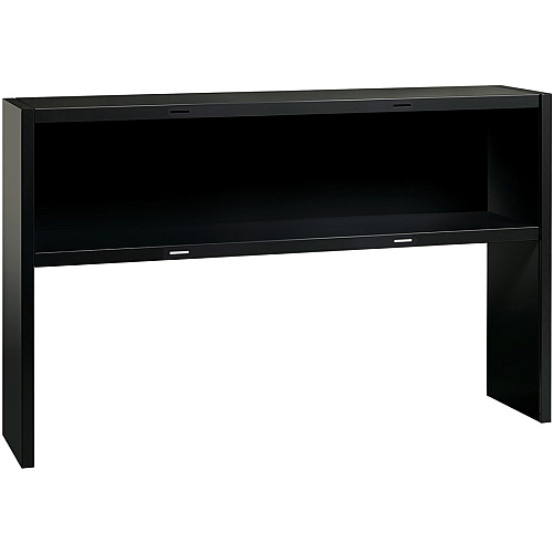 Lorell Fortress Modular Series Stack-on Hutch Material: Steel - Finish: Black - Grommet, Cord Management (LLR79169)