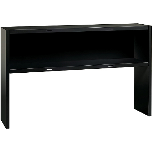 Lorell Fortress Modular Series Stack-on Hutch Material: Steel - Finish: Black - Grommet, Cord Management (LLR79169)